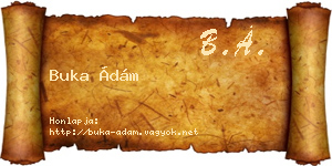 Buka Ádám névjegykártya